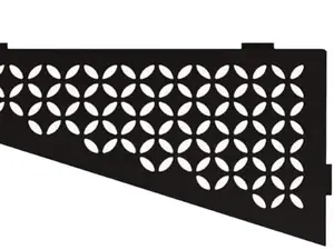 Shluter Shelf-E Matte Black Coated Aluminum Floral Quadrilateral Corner Shelf