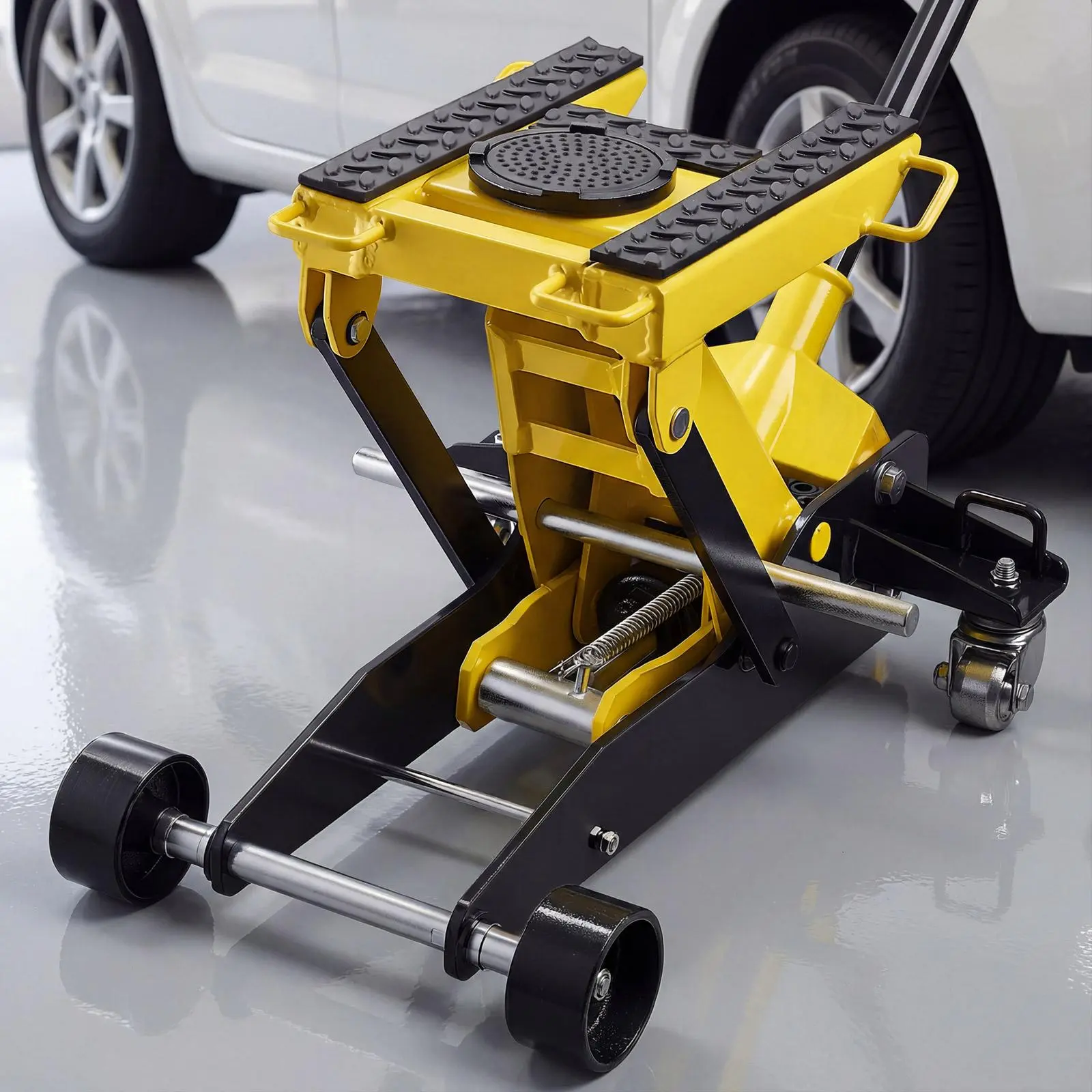 【Summerfinds】VEVOR Low Profile Floor Jack,2 Ton (4409 lbs) CapacitySteel Racing Floor Jack with Single Piston Quick Lift PumpHydraulic Trolley Car Lift for CarsMotorcyclesATVsLifting Range 5.7"-17"