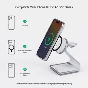Magnetic 3 in 1 Wireless Charger for IPhone 17/16/15/13/14/12 30W Wireless Charging Station for Apple Watch/AirPods Pro