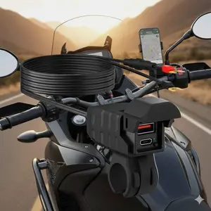 Waterproof Shockproof Motorcycle Phone Charger, PD Super Fast Charging with LED Indicator, Rugged Hard Case Design for Outdoor Riding, Portable USB-C Charger for Motorcycles and Bicycles.