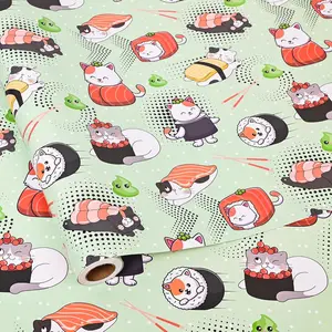 Sushi  Wrapping Paper Roll Funny Kawaii    Wrap Sheets for Girls Boys Women Pet Lovers Birthday Holiday  Shower - Total 28.5sq.ft