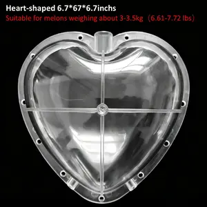 2-Pack Heart-Shaped Watermelon Growing Mold - Reusable Plastic Fruit Shaper for Square, Ingot & Heart Designs | Garden Tool for Unique Melons, Squash & Cucumbers | DIY Plant Accessory for Home Gardening | Perfect Gift for Vegetable Growers & Plant Lovers
