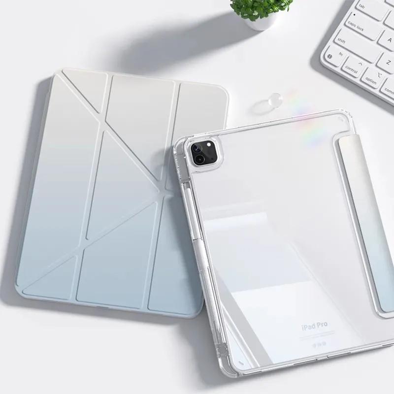 Gradient blue-Patterned Y-Folding Flip Stand Ipad Protective Case, Foldable,Adjustable Stand Suitable for iPad 10th 9th 8th 7th 10.9inch  Mini6/7 8.3inch  Generation/ for iPad  6th 5th Gen 9.7 inch Air 7 for IPad Pro9.7  Air 5 Air 4 2022 11 2021  2024Pro