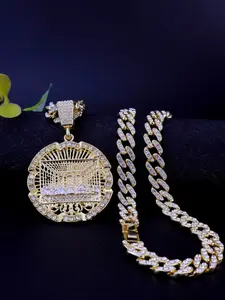 Beautiful Cuban Chain Necklace Inspired by Last Supper Colors, 24 Inch Alloy Pendant Jewelry Gift Idea, Cuban Necklaces