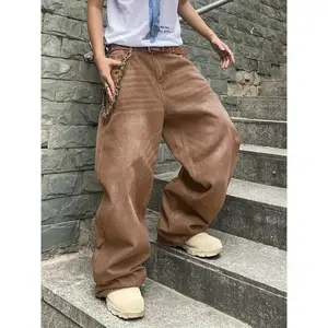 Men’s solid-color wide-leg jeans—loose, casual, fashionable, and comfortable. Suitable for everyday and outdoor wear, ideal for all seasons. Men’s underwear/men’s clothing. GARMENTARY