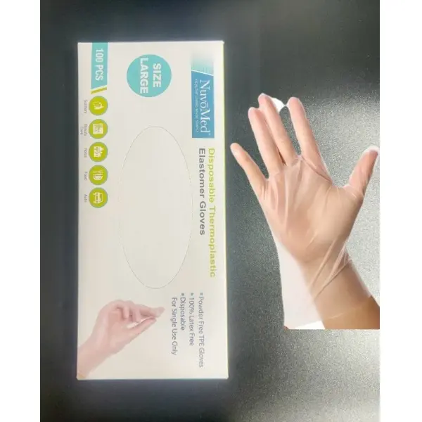 Tpe 100pcs Stretch poly disposable gloves Large