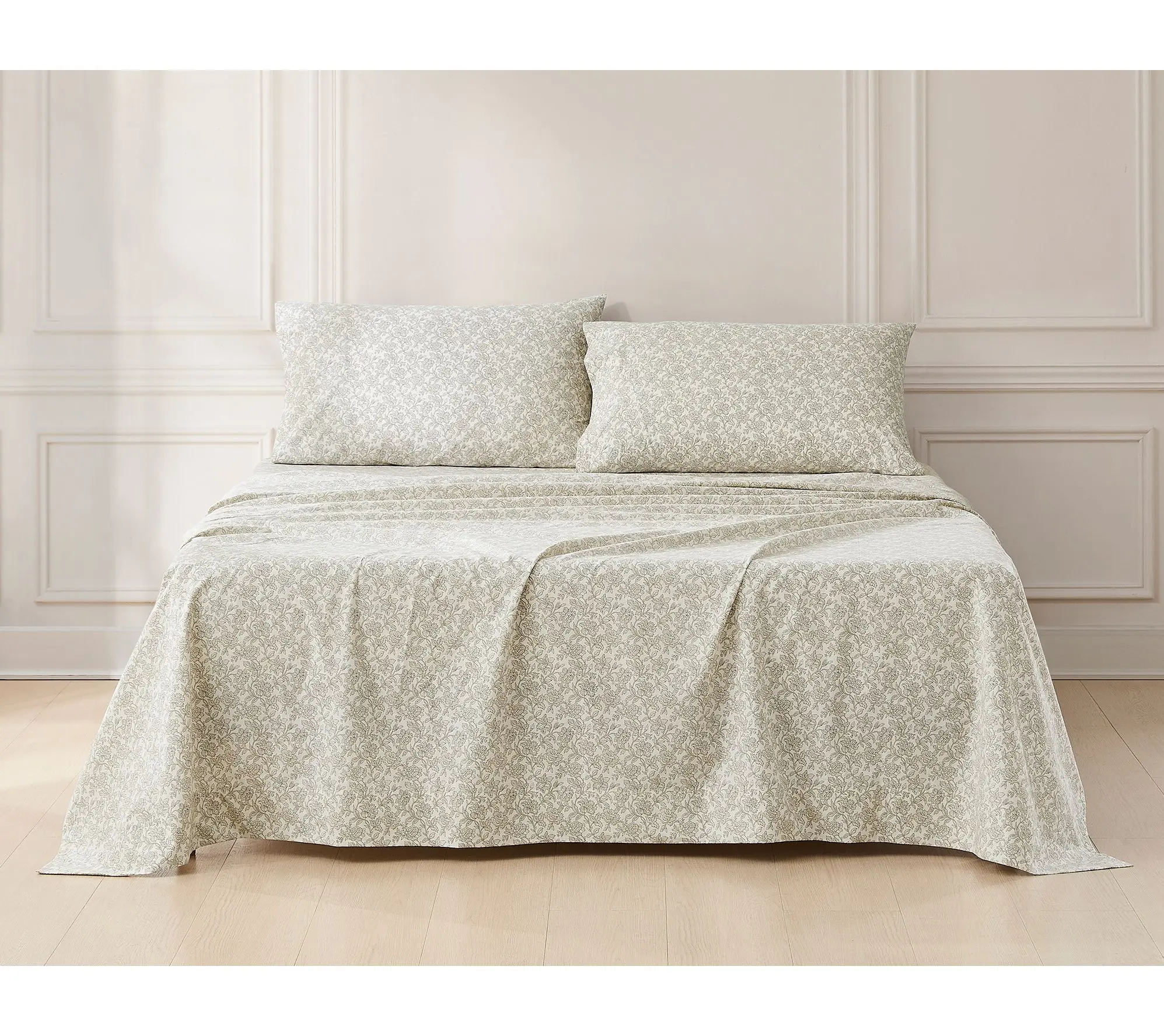 Lush Decor Zara Floral Block Cotton Sheet 4-Piece Set Full