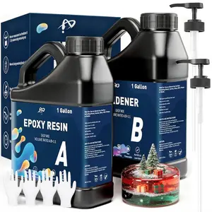 Epoxy  2 Gal Kit,  Clear Epoxy  Kit, Less Bubble & Low Odor  Epoxy for Casting,  Making, Art  (1 Gallonx2)