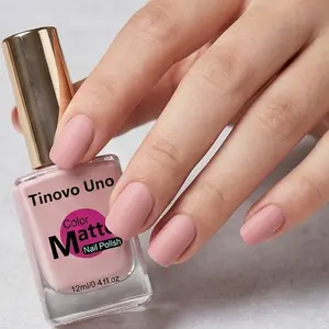 Tinovo Uno Nude-pink matte nail polish with a velvety finish. Quick-drying, long-lasting, and timeless. Alcohol-free formula—non-greasy and non-glossy—perfect for spring and summer matte manicures Cosmetic