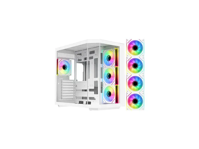 thumbnail image 2 of DIYPC ARGB-N5-BK Black ATX Mid Tower Gaming Computer Case - USB 3.0 & Type C, Tempered Glass 2 of 4