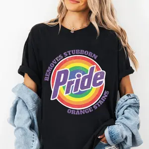 Pride Removes Stubborn Orange Stains T-Shirt – Funny LGBTQ+ Tee – FDT Pride Shirt - Anti Trumpp Tee