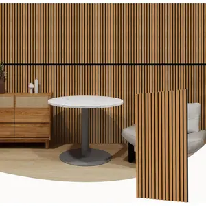 Acoustic  Slat Wall Panels for Wall 2pack  Slat Panels for Wall .2"x23.6" Wooden Acoustic Venner Panels 3D, Fluted Wall Slat Panels 0.82"in