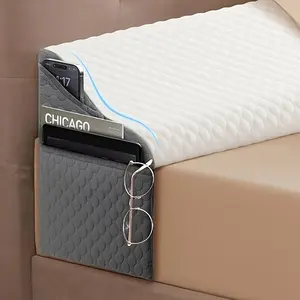 Bed Gap Filler Wedge Pillow: Stop Items Falling Behind Bed | Ergonomic Headboard Pillow for Full, Queen & King Size Beds