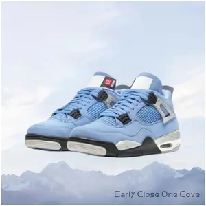 Retro college blue and silver casual sports versatile durable and comfortable basketball shoes