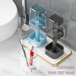 1pc Bathroom Toothbrush Holder, Fits Toothpaste, Electric Toothbrushes & Mouthwash Cups, Ideal for Couples & Families