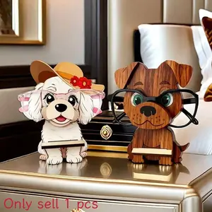 Cute Dog Eyeglasses Frame, Cute Animal Design, No Assembly Required, Durable Wooden Design, Home or Office Decor, Home Decoration, Perfect Birthday Gift for Pet Lovers