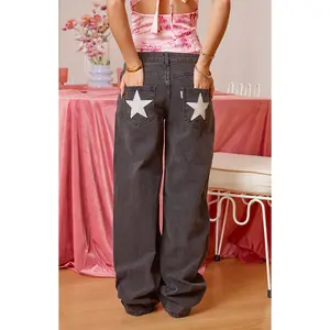 Charli Black Low Waist Baggy Leg Jeans