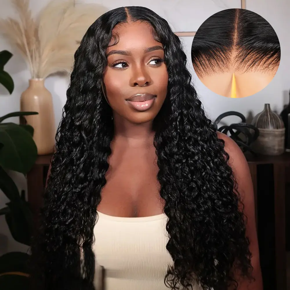 [NEW] Megalook Deep Wave With Finger Coil Ends Put On Go 13x6 Glueless Lace Frontal Wig With Drawstring Band Invisible Hairline for Beginner Friendly Vacation Hair Wigs #Summervibes