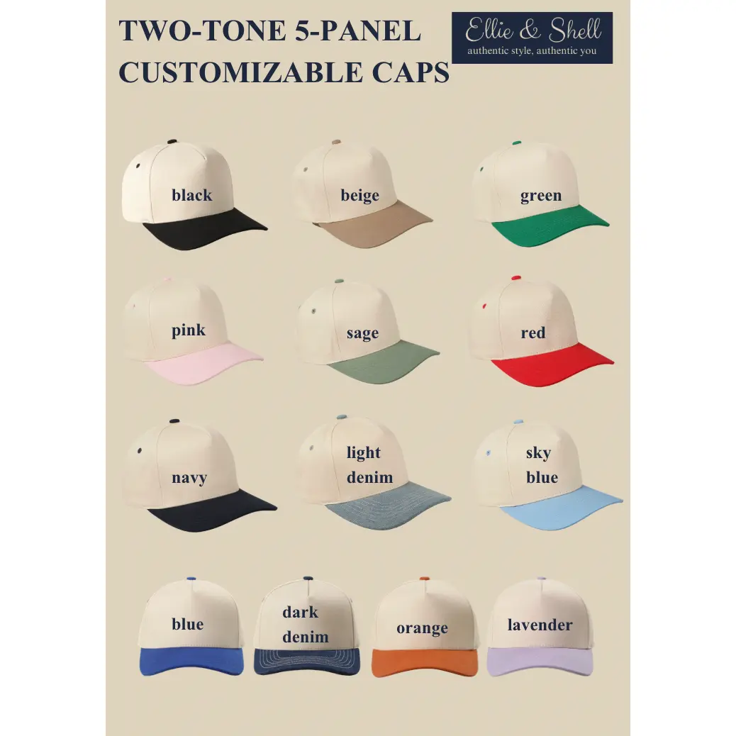 Customizable Two-Tone 5-Panel Snapback Hat