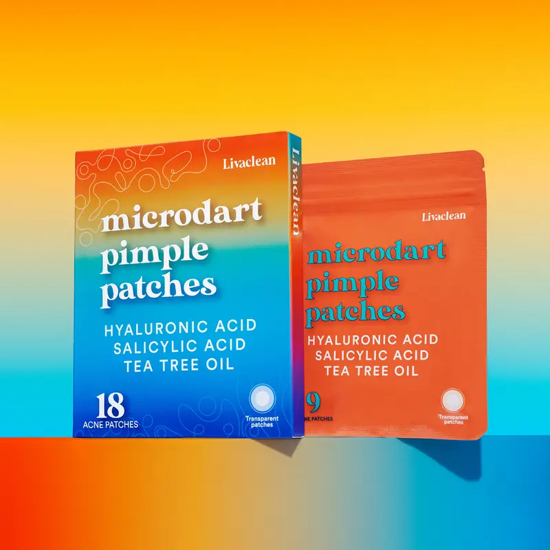 LivaClean Pimple Patches Hydrating Healing Sensitive, 18 Discreet Microdart Acne Spot Treatment with Salicylic Acid, Hyaluronic Acid & Tea Tree Oil, Dermatologically Tested for All Skin Types