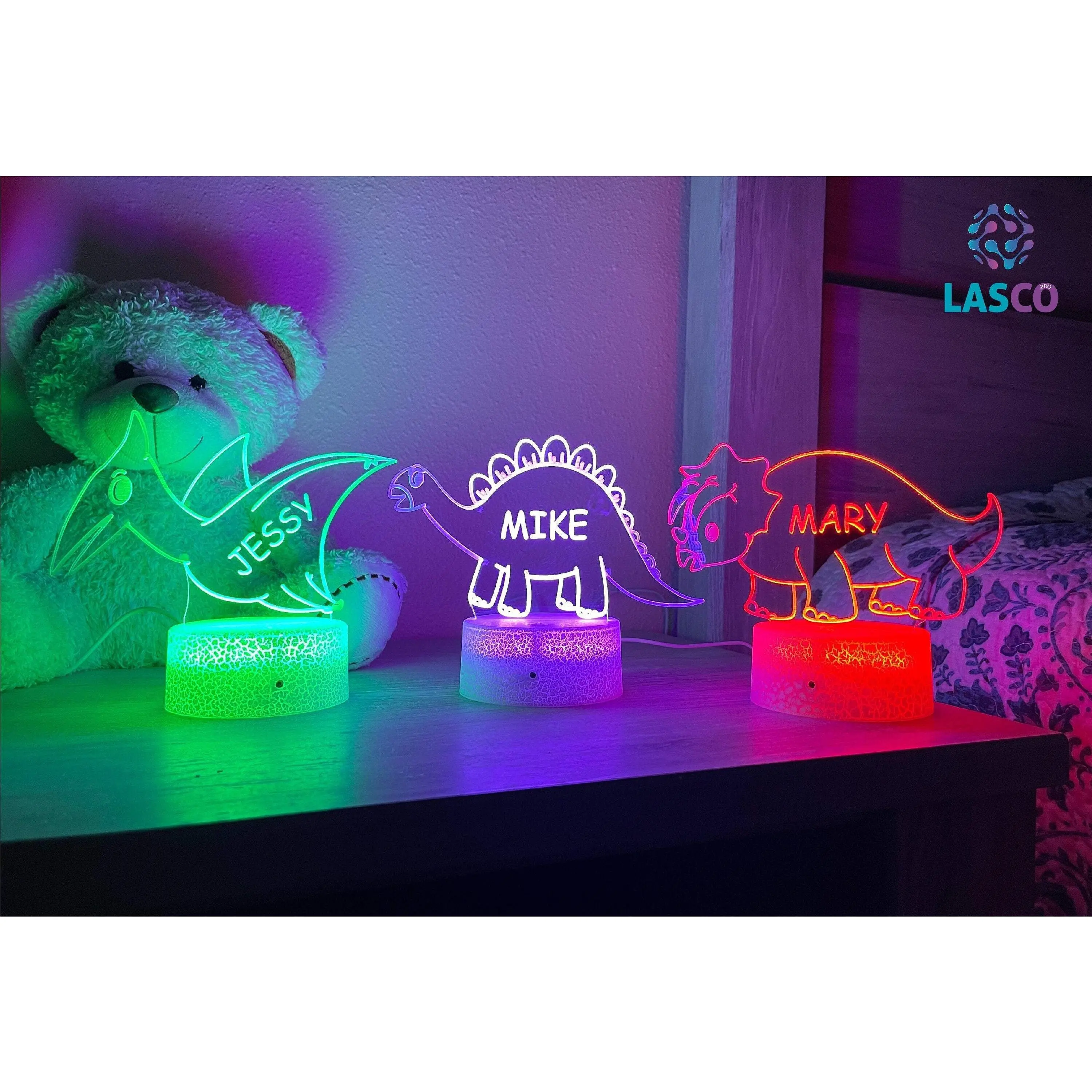 Dinosaur Custom Acrylic Night Light for Kids