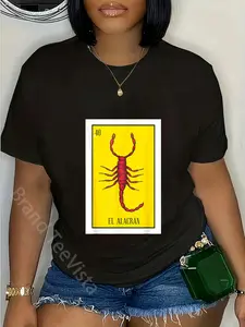 100% Cotton Unisex El Alacran Lottery Gift The Scorpion Card Mexican Lottery Premium T-Shirt