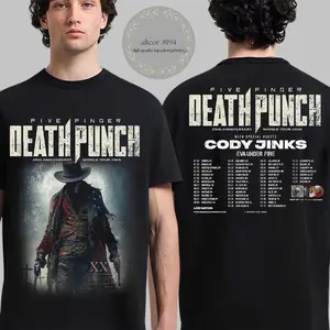 Five Finger Death Punch 20th Anniversary World Tour 2026 North America City Dates T-Shirt