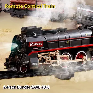 Vintage Electric Train Set with Realistic Steam & Smoke Effects, LED Lights - Collectible Detailed Railway for Adults, Collectors | Holiday Christmas Birthday Gift for Kids & Hobbyists water spray year kid kid gift