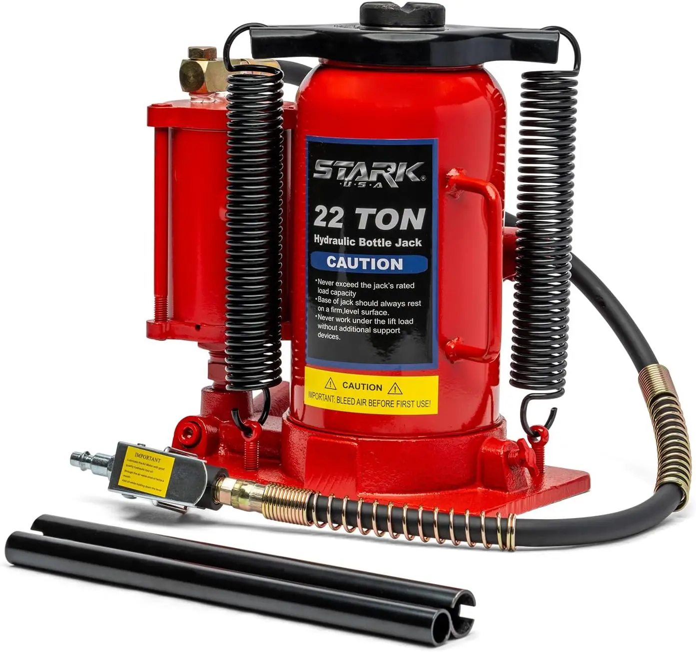 Stark USA 22-Ton Pneumatic Air-Hydraulic Manual Bottle Jack - Heavy Lift Tool for Truck, Agricultural Vehicle Maintenance, 22t for trucks