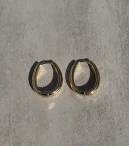 Riley High Polished Elegant Hoop Earrings