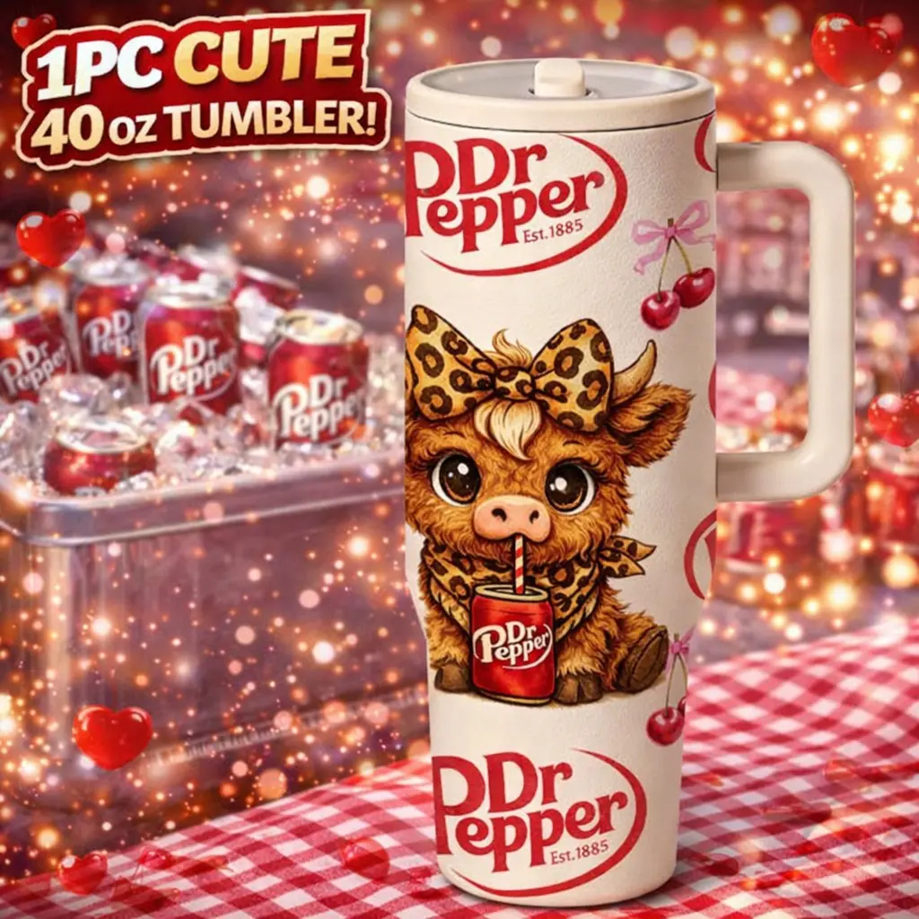 40oz Insulated Mug Tumbler, Double-Wall Vacuum Cup, Leak-Proof Thermal Mug, Keeps Hot 12H/Cold 24H, Highland Cattle Design Gift, for Travel & Office