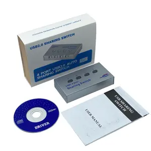4 Port USB2.0 Printer Sharing Device Touch Control USB Switcher for Office Device Sharing