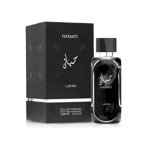 Lattafa Hayaati Arabic Men's Eau de Parfum - Fresh, Earthy Woody, Aromatic Luxurious Scent, Musk, Amber Vanilla Scent, Contains Alcohol, 3.4 oz (3-3.9 fl oz), 60 Months Shelf Life, Adult Single Liquid Fragrance