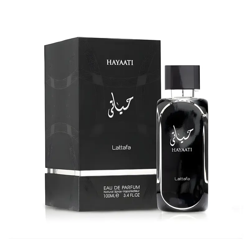 Lattafa Hayaati Arabic Men's Eau de Parfum - Fresh, Earthy Woody, Aromatic Luxurious Scent, Musk, Amber Vanilla Scent, Contains Alcohol, 3.4 oz (3-3.9 fl oz), 60 Months Shelf Life, Adult Single Liquid Fragrance