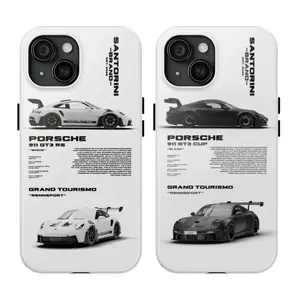 Porsche 911 GT3 RS Matching Phone Case for Couples |   Black & White His & Hers Porsche Phone Cover for iPhone 16 Promax,Pixel |   Supercar Art, Car Enthusiast Gift for Automotive Supercar Lover