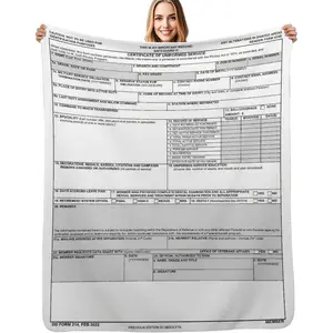 DD Form 214 Throw Blanket Veterans-Blanket Gifts-for Retired Men Dad Women Cozy Soft Fleece Blankets Couch Sofa Bedroom Living Room Decor Camping Travel Picnic Supplies 50x40 in