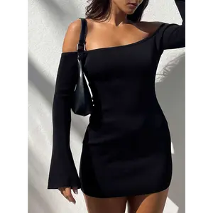 Parisa Long Sleeve Mini Dress Black