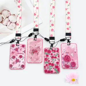 Transparent Abs Card Holder Portable for Students, School ID Credit Card Bus Pass Protection Case, Convenient Storage for Identity Cards