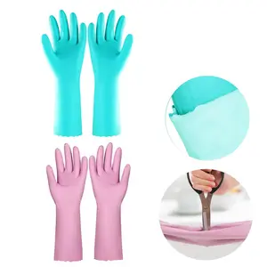 Reusable Dishwashing Gloves, 2 Pairs Durable Kitchen Cleaning Gloves, Comfortable Gloves for Daily Household Tasks, Protecting Hands From Detergent & Dirt