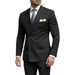 Mens Suits 3 Piece Slim Fit Double Breasted Suits for Men Formal Jacket Vest Pants Wedding Prom Men's Suit Tuxedo Set