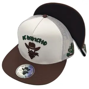 DE RANCHO EMBROIDERED CACTUS HAT (White/Brown) DR081