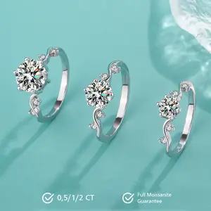 Sweet Rue Simple Moissanite Ring S925 0.5/1.0/2.0 CT - Round Cut - Lore Jewelry