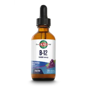 KAL B-12 Liquid DropIns 1000 mcg - Vitamin B12 Supplement for Healthcare, Dietary Use, and Fitness Edible Bathroom