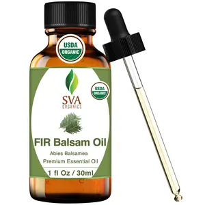 SVA Fir Balsam Essential Oil Organic – 1 Fl Oz – 100% Natural Organic Fir Oil - for Diffuser, Hair Care, Face, Skin Care, Aromatherapy, Scalp and Body Massage, Soap and Candle Making – with Dropper