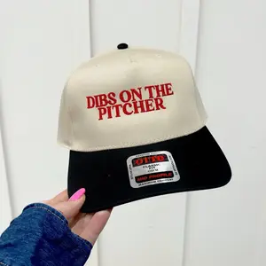 Dibs On The Pitcher Hat | Game Day Hats | Baseball Wife Hat | Funny Baseball Hats | Trendy Hat | Ballgame Hat | Baseball Hat | Baseball GF