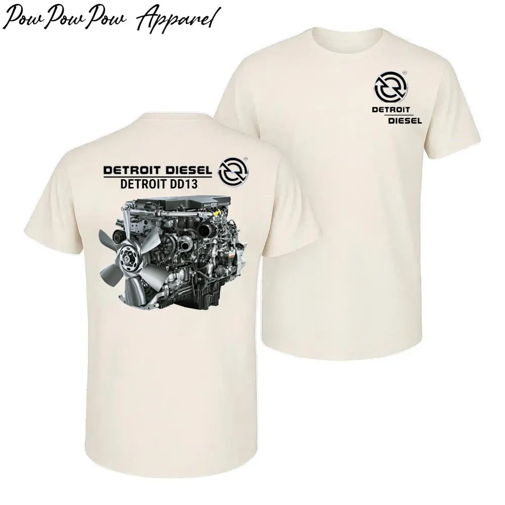 Detroit Diesel DD13 Engine T-Shirt, Vintage Truck Mechanic Graphic Tee, Diesel Engine Streetwear Gift for Men USA Cotton Menswear