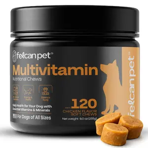 Dog Multivitamin Chews – Daily Dog Vitamins with 19+ Nutrients, Probiotics, Glucosamine & Omega Fish Oils – Supports Energy, Immune Health & Pet Wellness – Chicken Flavor, 120 Soft Chews