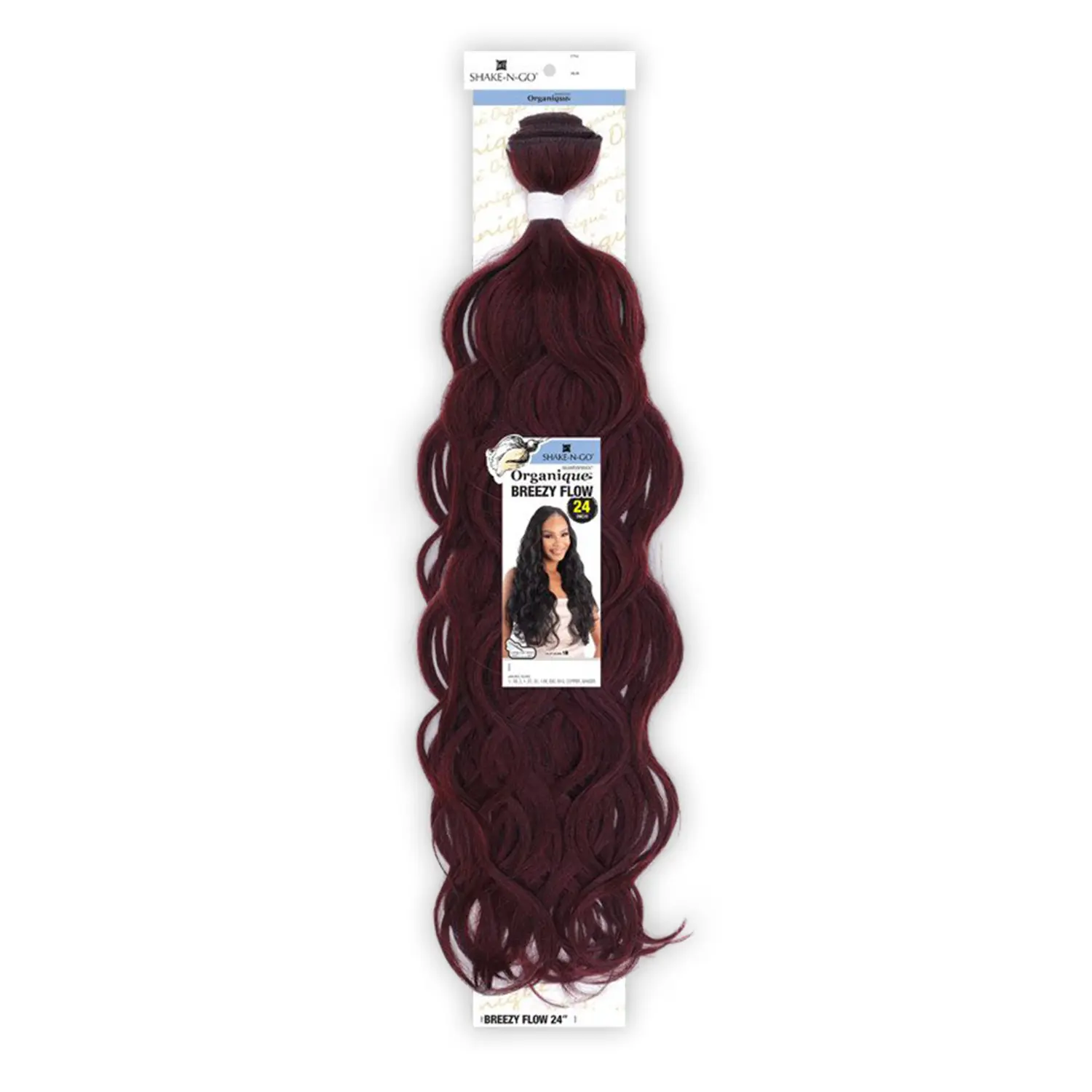 Shake-N-Go Organique Mastermix Breezy Flow Synthetic Wavy Hair Weave Extensions - 24", Grade-A Fiber, Loose Wave Hair Bundles, Effortless Bouncy Volume, Soft Luscious Texture, Beautiful Look