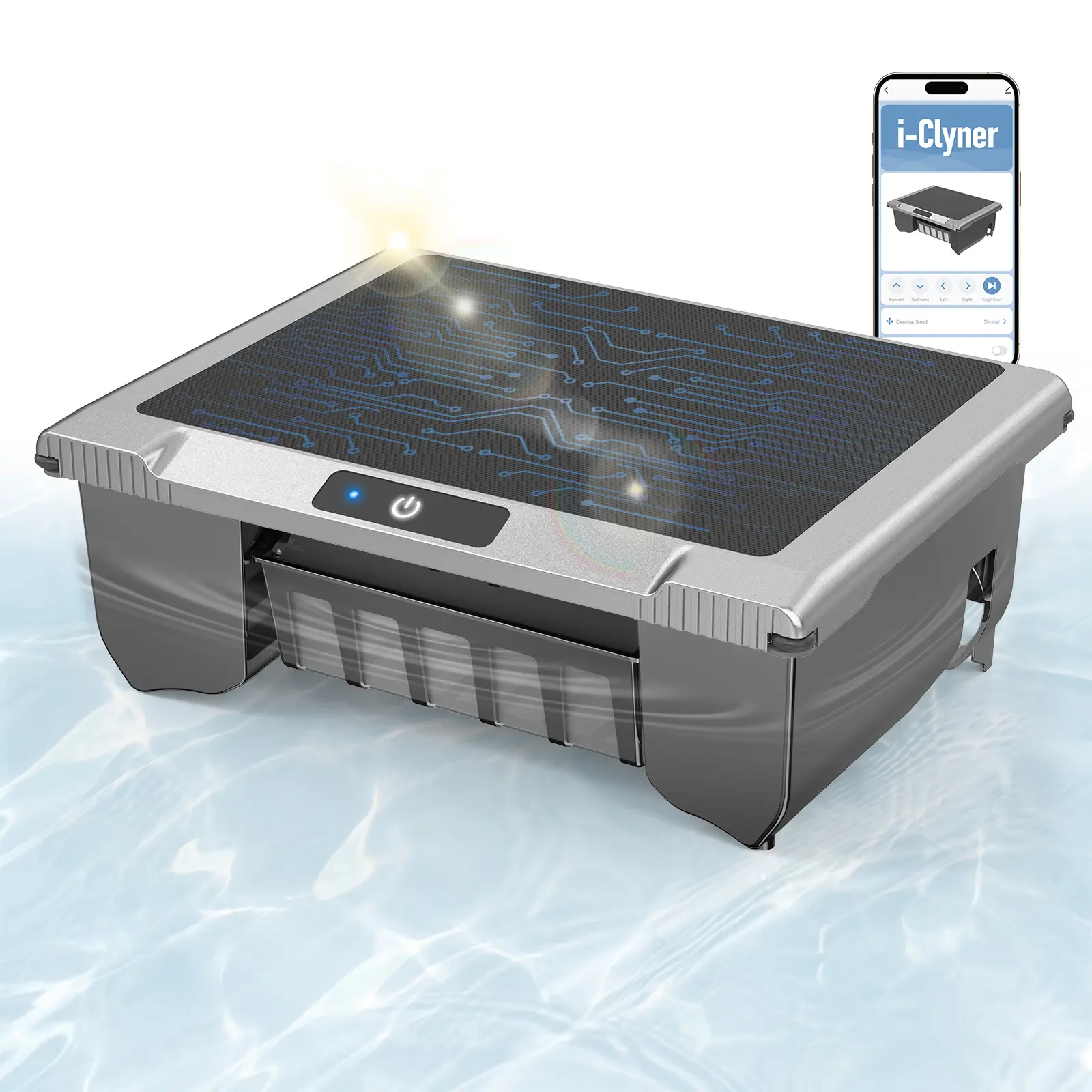 Robotic Solar Pool Skimmer｜APP Control, Brushless Motor & Built‑in Salt Chlorinator, 24/7 Cleaning, Auto Parking, Obstacle Avoidance, Dual Charging, for Inground & Above‑Ground Pools #tiktokshopbacktoschool