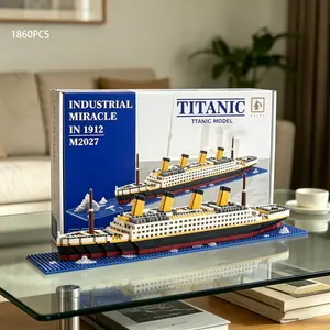 Titanic Cruise Ship Model Building Set, 1860+ Pieces, Unisex Toy Gift, Home Decor, Collectible Ornament, Kids' Construction Kit